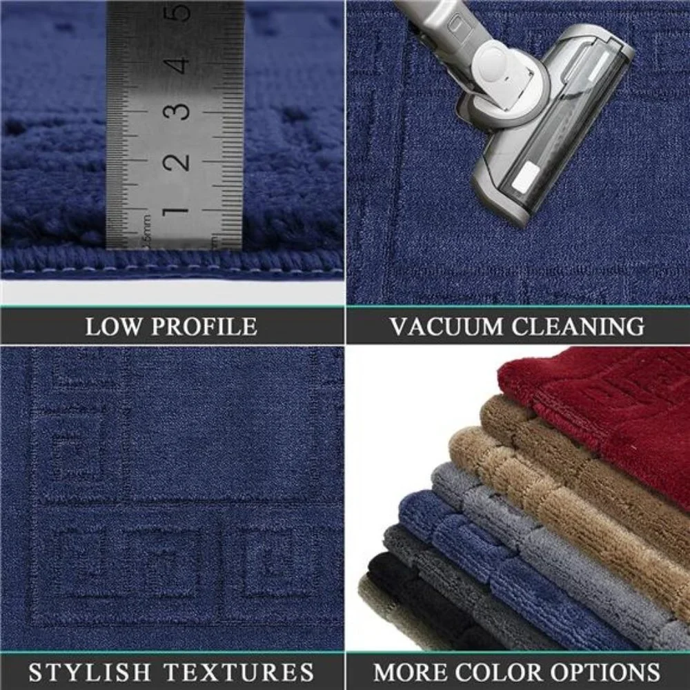 Bathroom Rugs Set 3Piece with Toilet Cover,Non Slip &U-Shaped Contour Toilet Mat